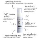 Byremi tanning mousse bottle with product features listed on a white background
