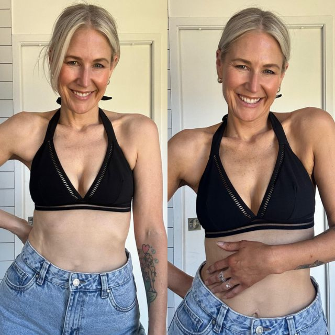 Before and after using Byremi ultra dark self tanner