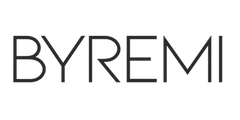 Black 'BYREMI' logo on a white background