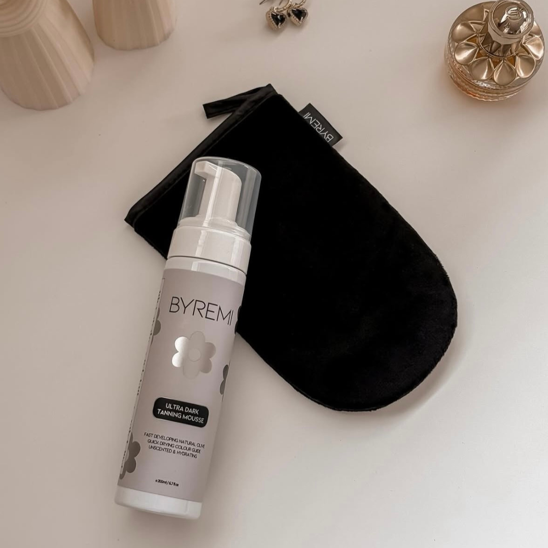 photo of Byremi self tanning lotion with mitt – streak-free