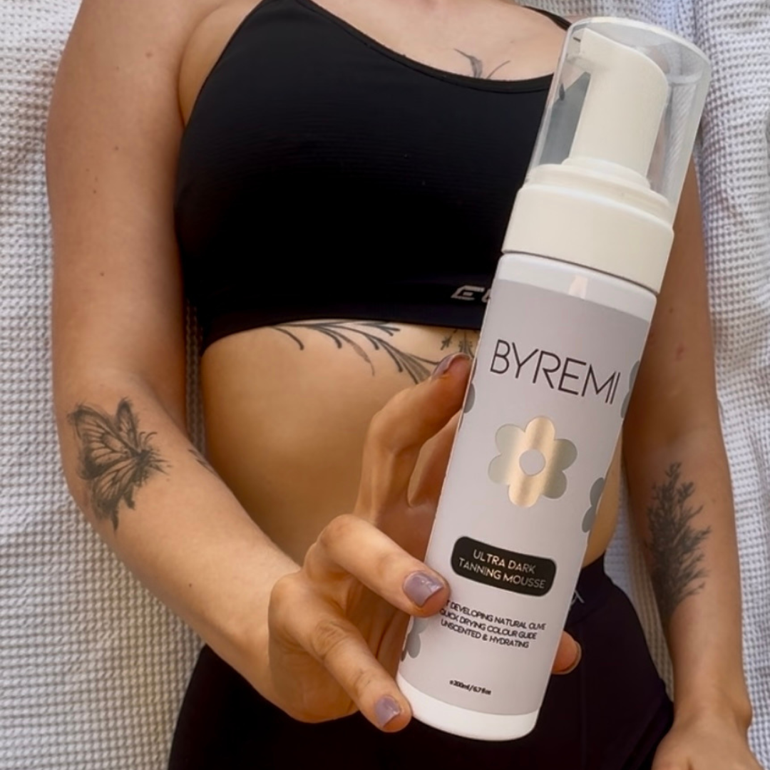 Byremi Ultra dark Self tan nz photo with model